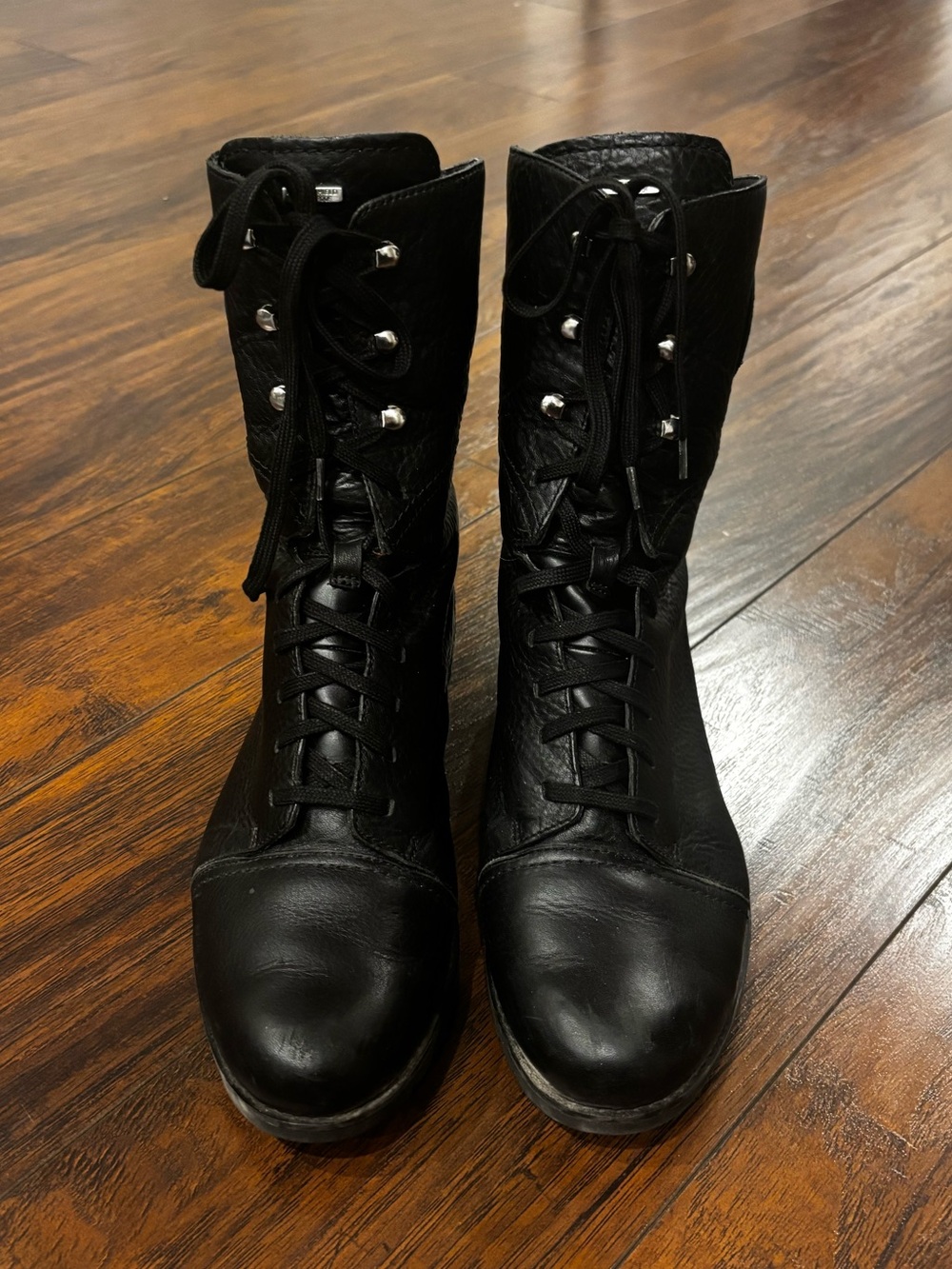 Vintage Rockport Black Leather Combat Boots